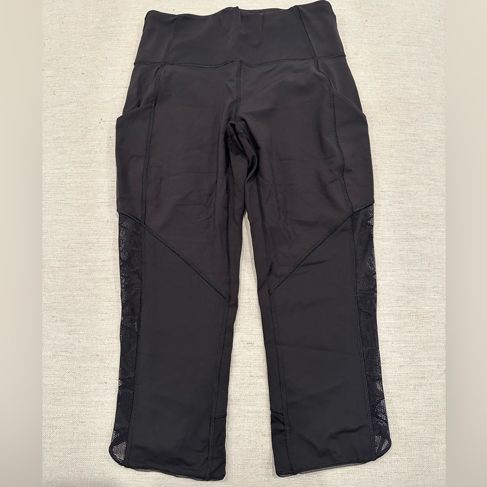 EUC Crop Leggings with Webbed Mesh